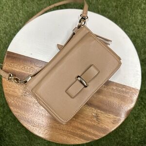 Tan‎ Madison West Crossbody Purse Wallet With Bow